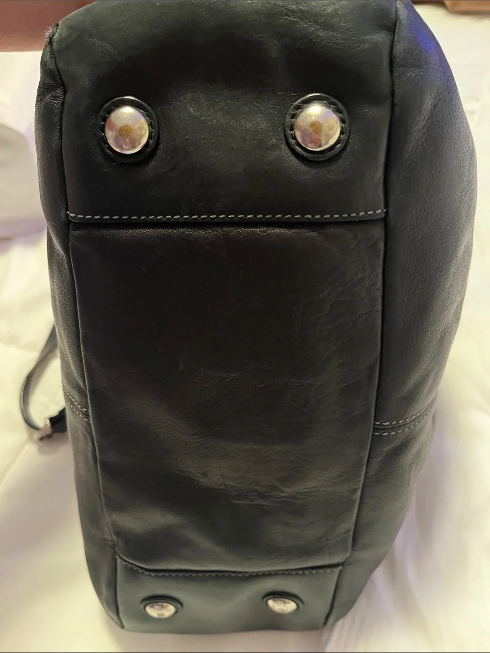 COACH Black Classic Leather East West Gallery Pleated Tote - F13759 No Tag